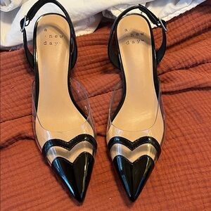 A New Day Black and Clear Heels